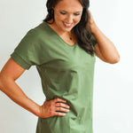 Invisible Zipper Midi Breastfeeding T-Shirt Dress | Milk & Baby