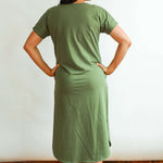 Invisible Zipper Midi Breastfeeding T-Shirt Dress | Milk & Baby