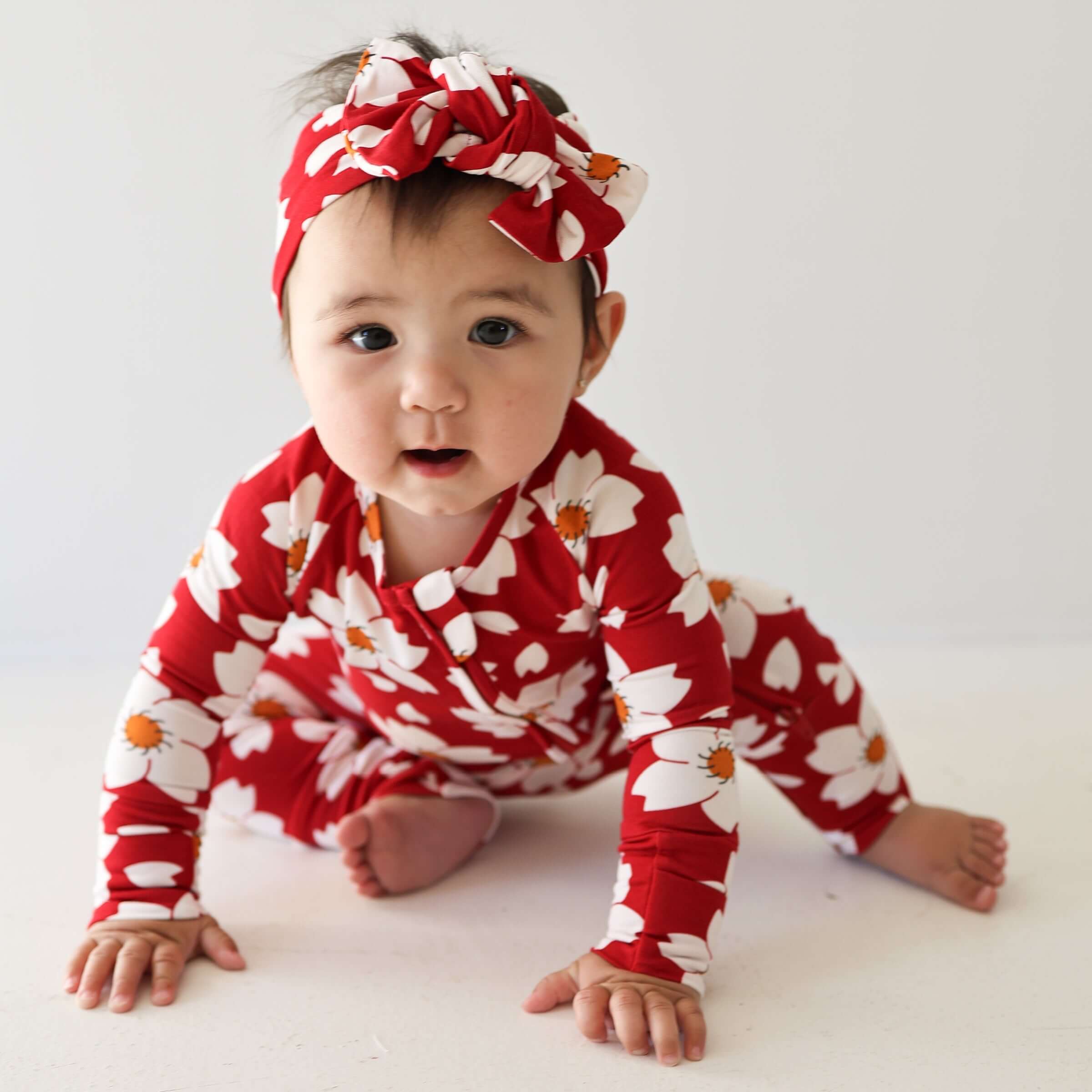Cherry Blossoms | Bamboo Zip Pajamas | Milk & Baby