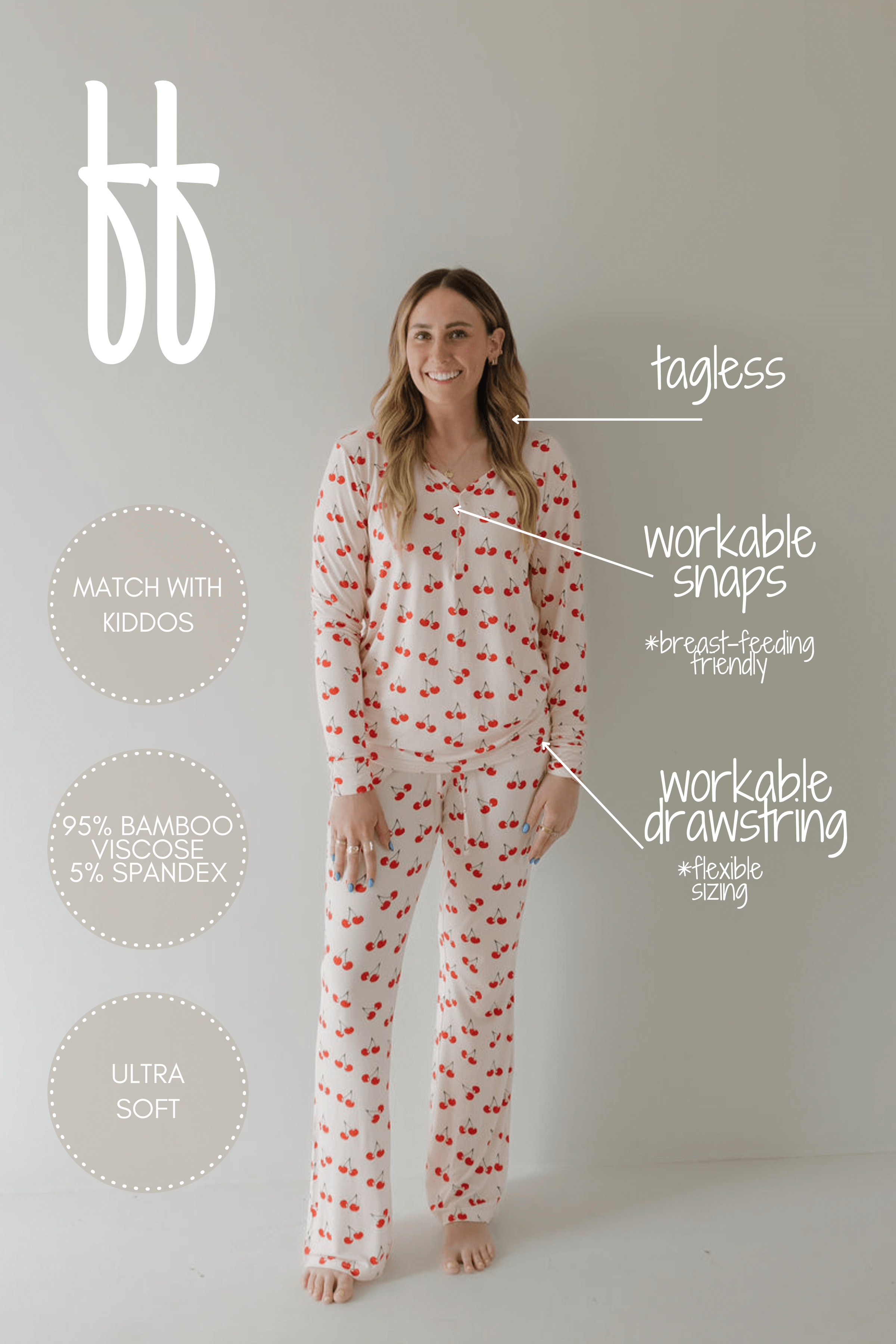 Cherry Orchard | Women's Bamboo Pajama | Milk & Baby