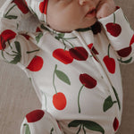 Cherry | Bamboo Zip Pajamas | Milk & Baby