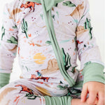 Billy Western Print | Bamboo One Piece Zip Pajama | Milk & Baby