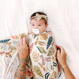 Coastal Bows Stretch Swaddle Blanket