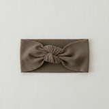 Cocoa Organic Cotton Ribbed Head Wrap - Minimal Flat Lay