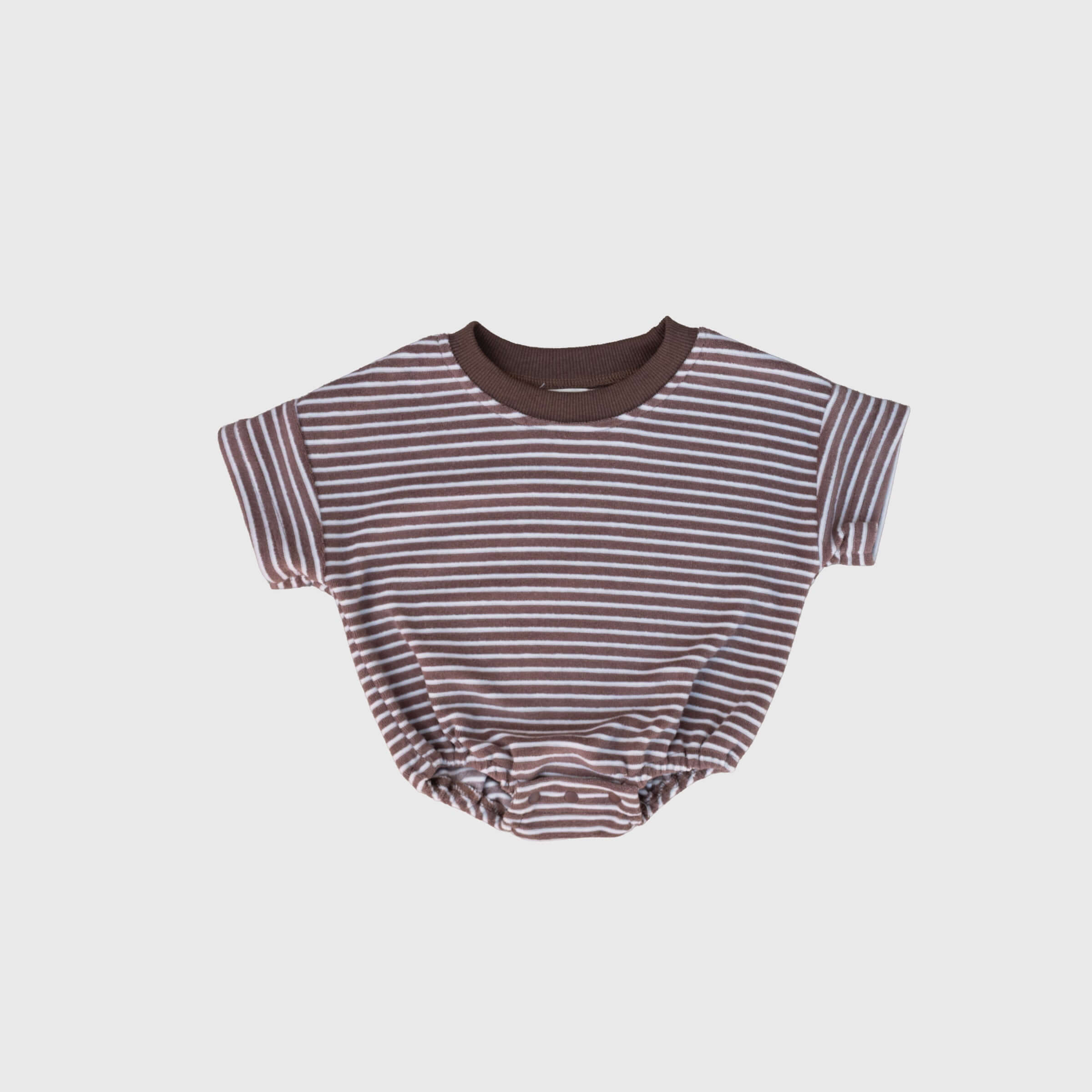 Cola Stripe | Terry T-Shirt Romper | Milk & Baby
