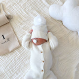 Luna + Luca Classic Purl Knit Jumpsuit - White