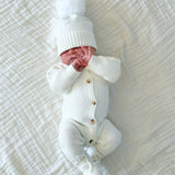 Luna + Luca Classic Purl Knit Jumpsuit - White