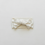 Cream Ribbed Bamboo Head Wrap - Minimal Flat Lay