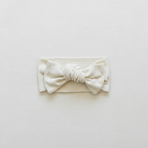 Cream Ribbed Bamboo Head Wrap - Minimal Flat Lay
