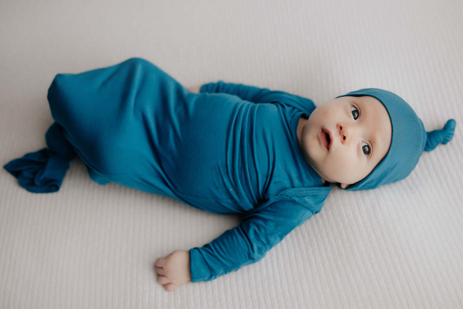 Blue Knotted Newborn Baby Gown | Milk & Baby