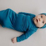 Blue Knotted Newborn Baby Gown | Milk & Baby