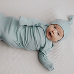 Blue Bird Ribbed Knotted Gown | Milk & Baby
