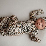Leopard Knotted Newborn Baby Gown