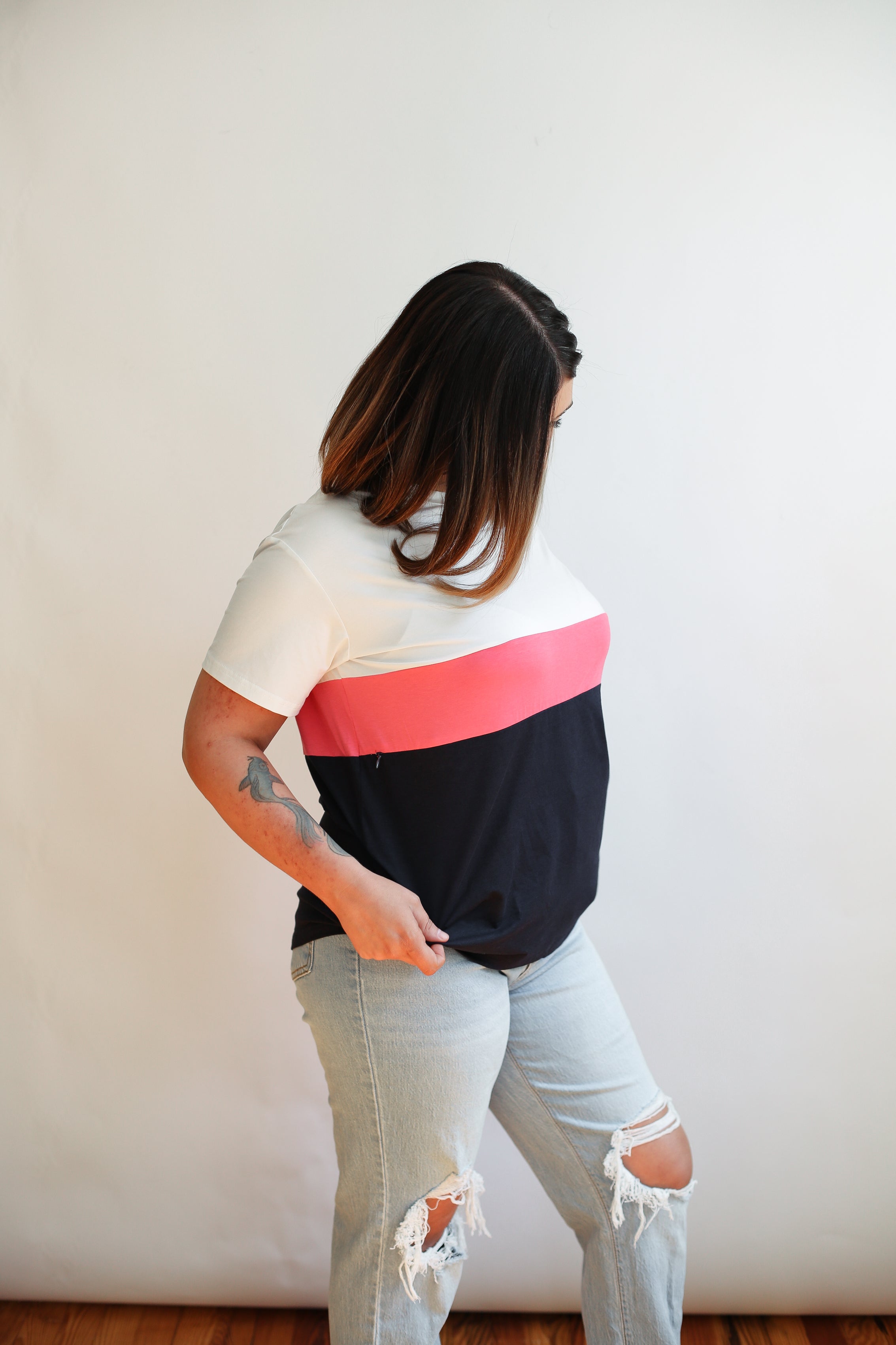 Full Zip Breastfeeding Tee | Milk & Baby