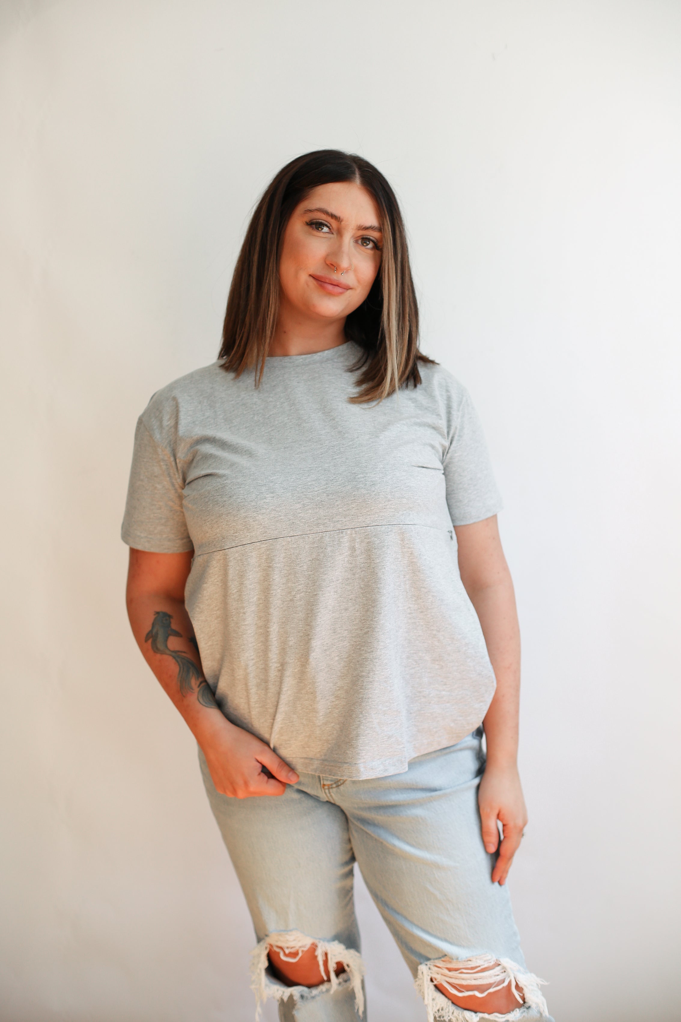 Full Zip Breastfeeding Tee | Milk & Baby