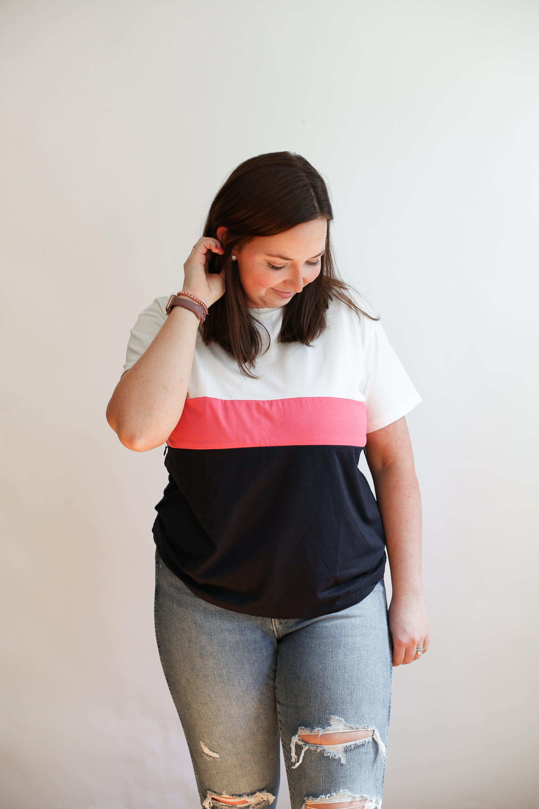 Full Zip Breastfeeding Tee | Milk & Baby