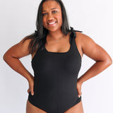 One Piece Tie Shoulder Breastfeeding Swimsuit 2026