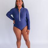 Long Sleeve One Piece Zip Up Breastfeeding Swimsuit 2026