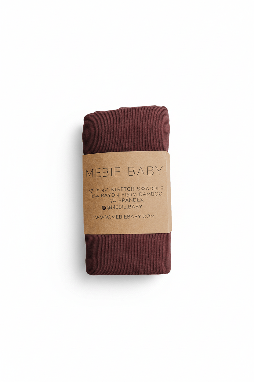 Deep Violet Ribbed Bamboo Stretch Swaddle - Portrait