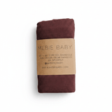 Deep Violet Ribbed Bamboo Stretch Swaddle - Portrait