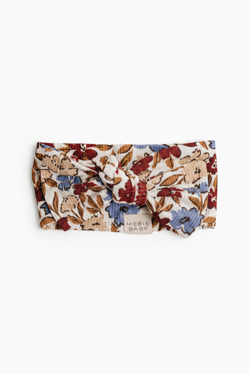 Desert Floral Ribbed Bamboo Head Wrap - Portrait