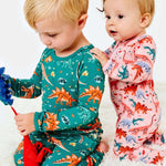 Dinosaur Garden | Soft & Stretchy Zipper Footie | Milk & Baby