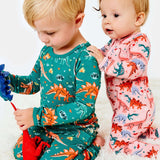 Dinosaur Garden | Soft & Stretchy Zipper Footie | Milk & Baby