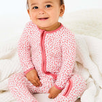 Coral Dots | Soft & Stretchy Zipper Footie | Milk & Baby