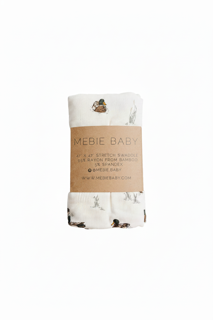 Duck Print Stretch Swaddle with Branding - Portrait
