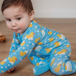 Soft & Stretchy Zipper Footie - Rubber Duckies | Milk & Baby