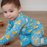 Soft & Stretchy Zipper Footie - Rubber Duckies | Milk & Baby
