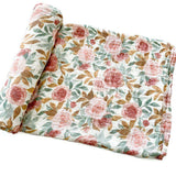 Muslin Swaddle Blanket | Dusty Pink Floral