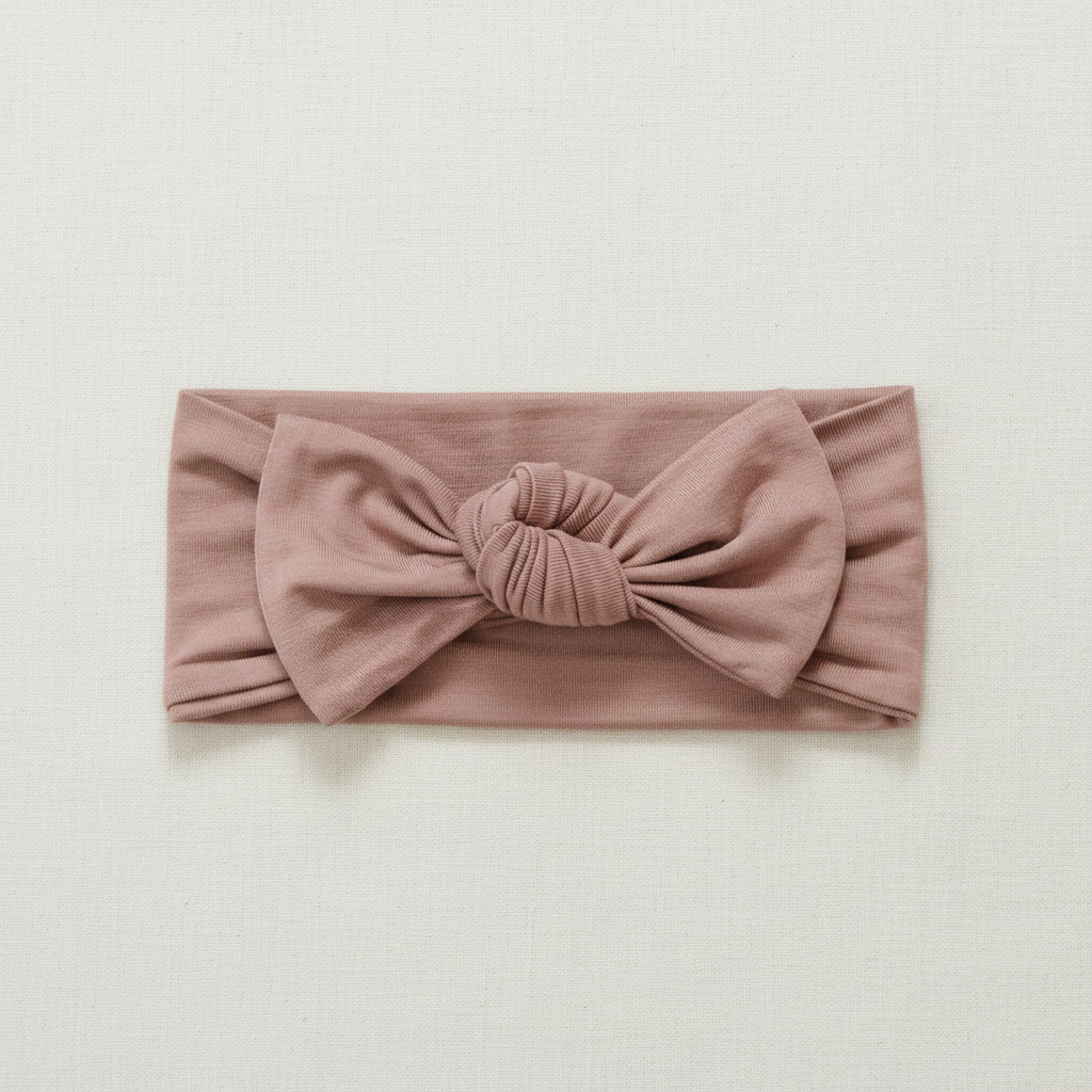 Dusty Rose Bamboo Head Wrap - Minimal Flat Lay