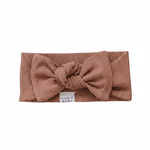 Dusty Rose Organic Cotton Ribbed Head Wrap - Portrait