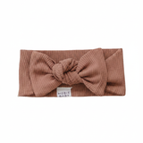 Dusty Rose Organic Cotton Ribbed Head Wrap - Portrait