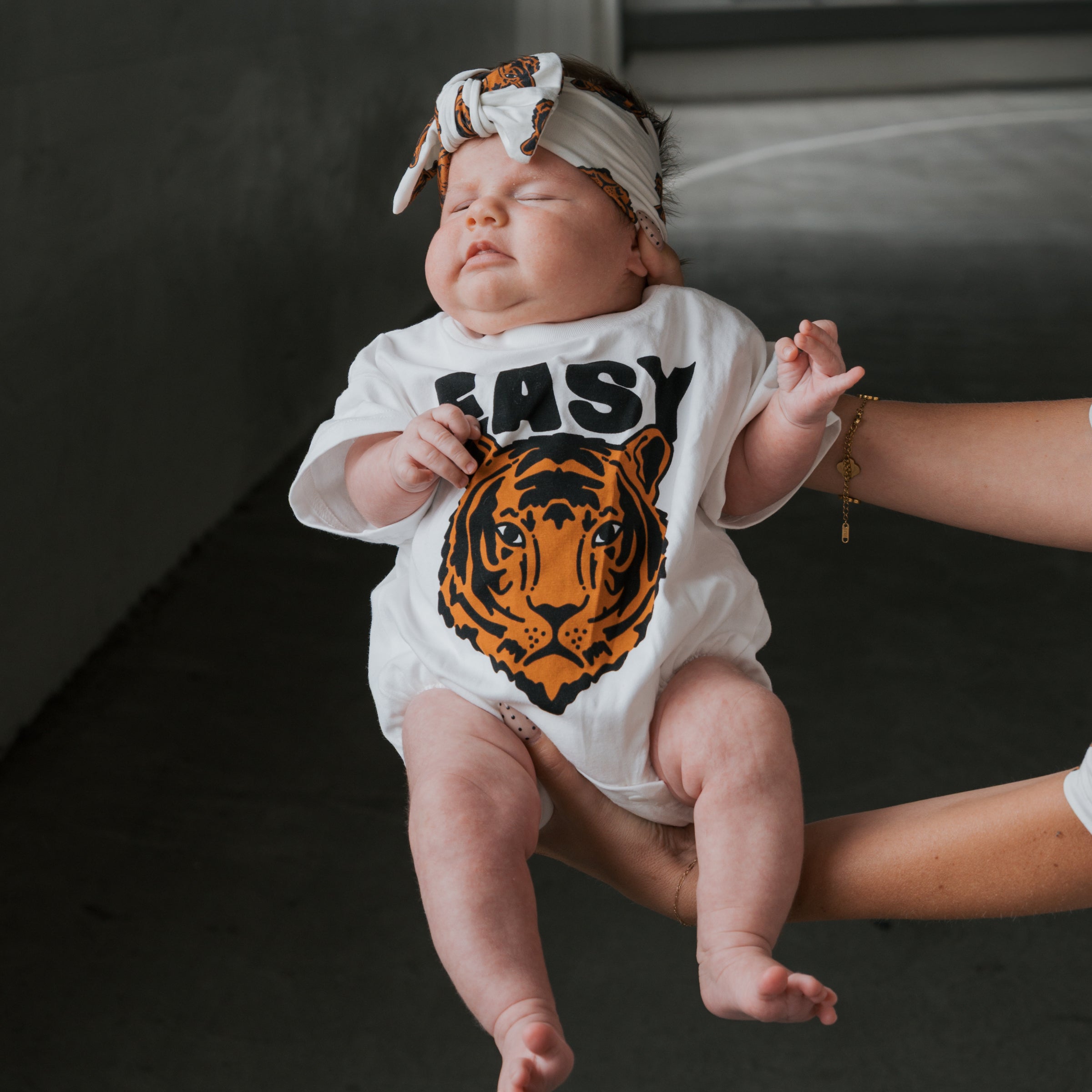 Forever French Baby Tiger Short Sleeve Baby Romper with Snaps | Milk & Baby