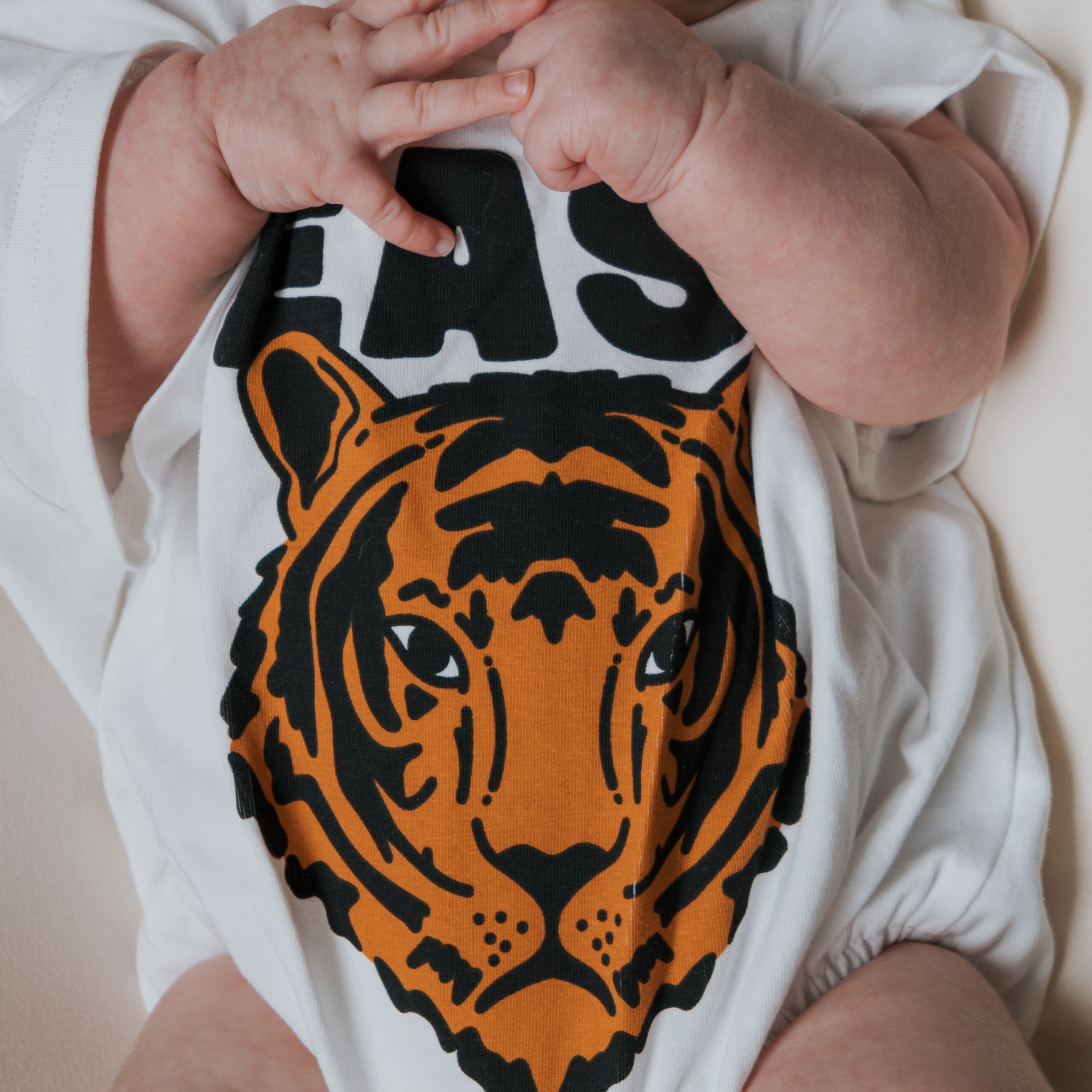 Forever French Baby Tiger Short Sleeve Baby Romper with Snaps | Milk & Baby