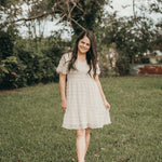 Eden Short Sleeve Dot Dress | Ivory | Milk & Baby
