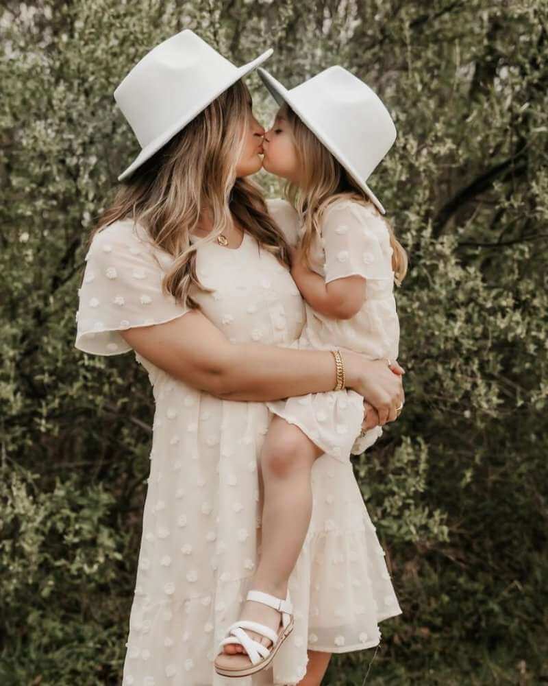 Eden Short Sleeve Dot Dress | Ivory | Milk & Baby