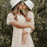Eden Short Sleeve Dot Dress | Ivory | Milk & Baby