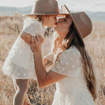 Eden Short Sleeve Dot Dress | Ivory | Milk & Baby