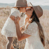 Eden Short Sleeve Dot Dress | Ivory | Milk & Baby
