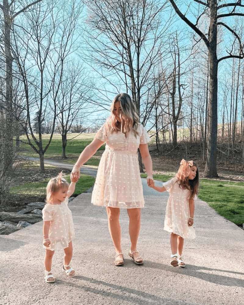 Eden Short Sleeve Dot Dress | Ivory | Milk & Baby