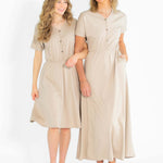 Ella Cinched Waist Midi Dress | Milk & Baby