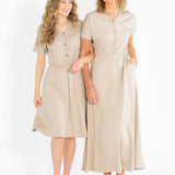 Ella Cinched Waist Midi Dress | Milk & Baby