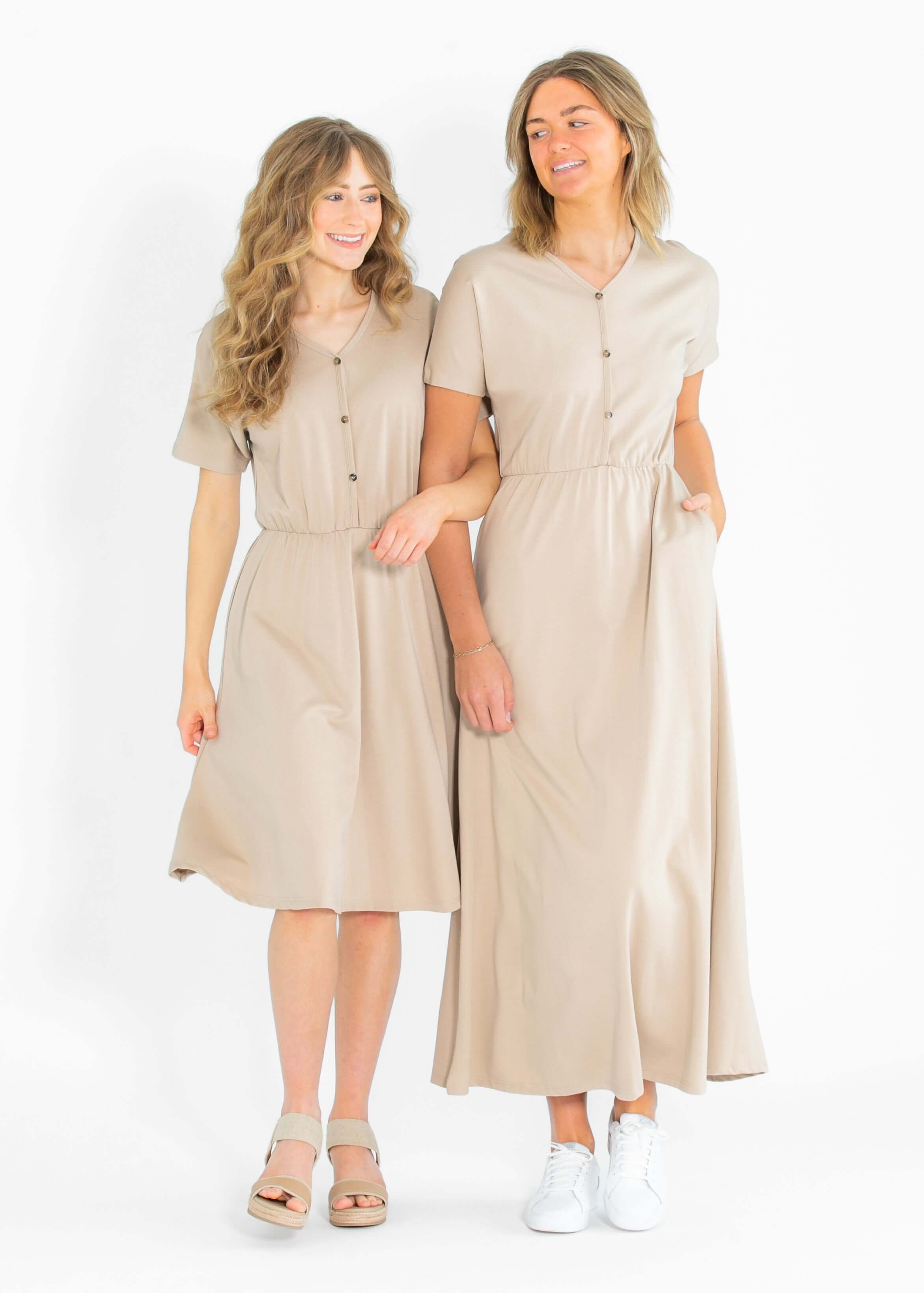 Ella Cinched Waist Midi Dress | Milk & Baby
