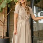 Ella Cinched Waist Midi Dress | Milk & Baby