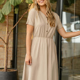 Ella Cinched Waist Midi Dress | Milk & Baby