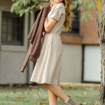 Ella Cinched Waist Midi Dress | Milk & Baby