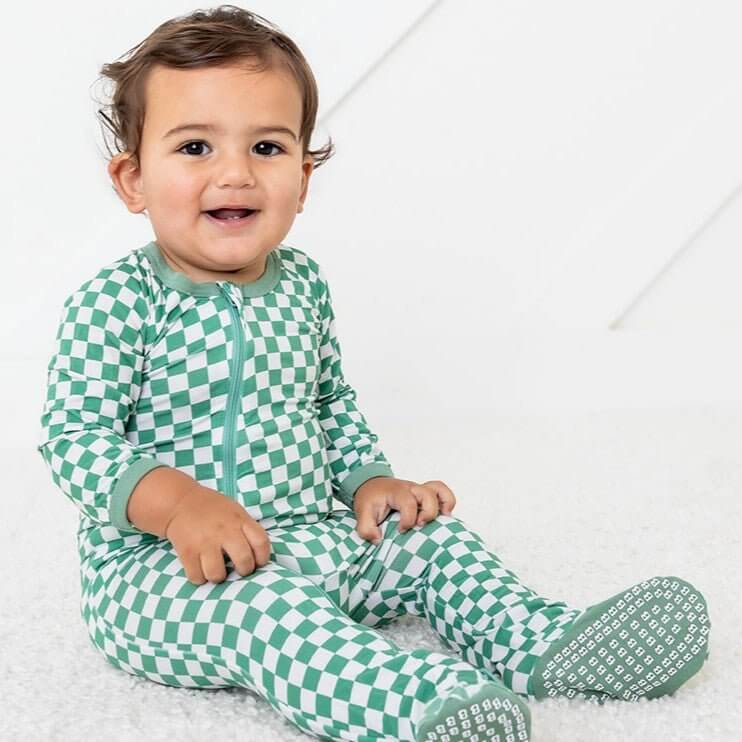 Emerald Checks Footie | Milk & Baby